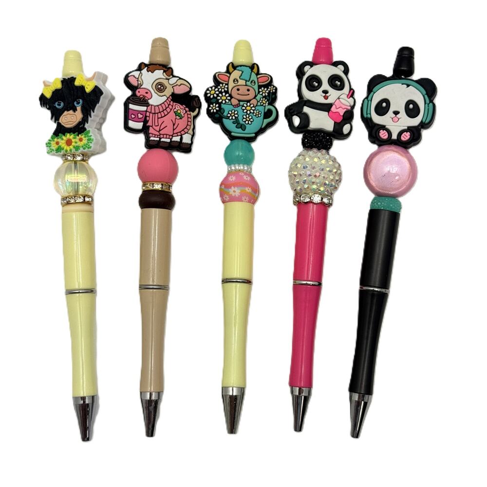 Handmade Cow & Panda Focal Pens (Set of 5)